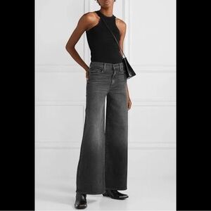 MOTHER The Undercover Wide Leg Charcoal Jean in Say You’re Sorry 30